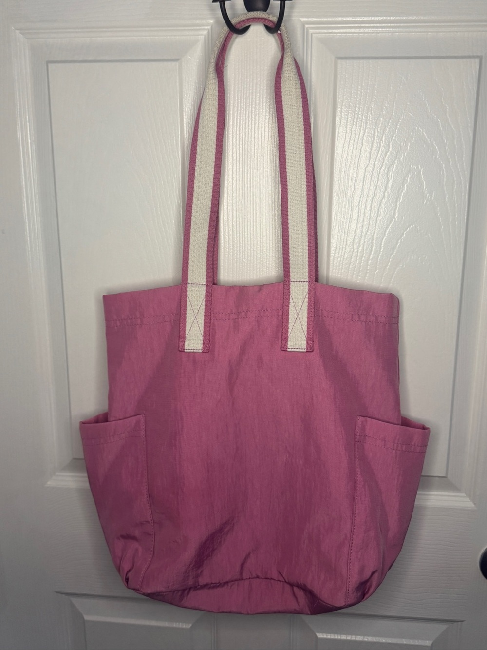 Universal Thread Pink Canvas Tote Bag with Contrast Straps